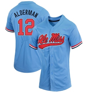 Ole Miss Kemp Alderman Powder Blue Jersey T Shirt